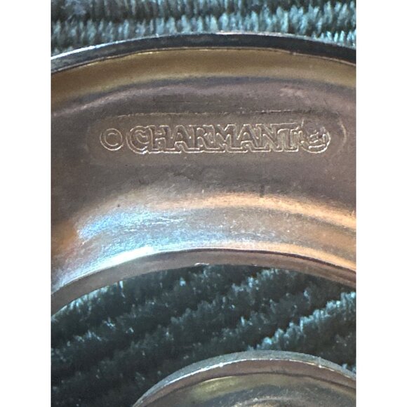 Vintage Charmant Gold Spiral Buckle Olive Green Ribbed Elastic Waist Belt - Picture 4 of 5